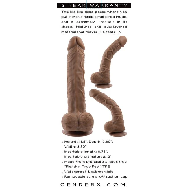 10 in Poseable Flexskin True Feel Dark - Material Feel