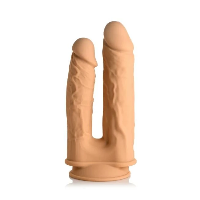 10x Silexpan Vibrating 6 and 7 Inch Double Dildo - Shape & Texture
