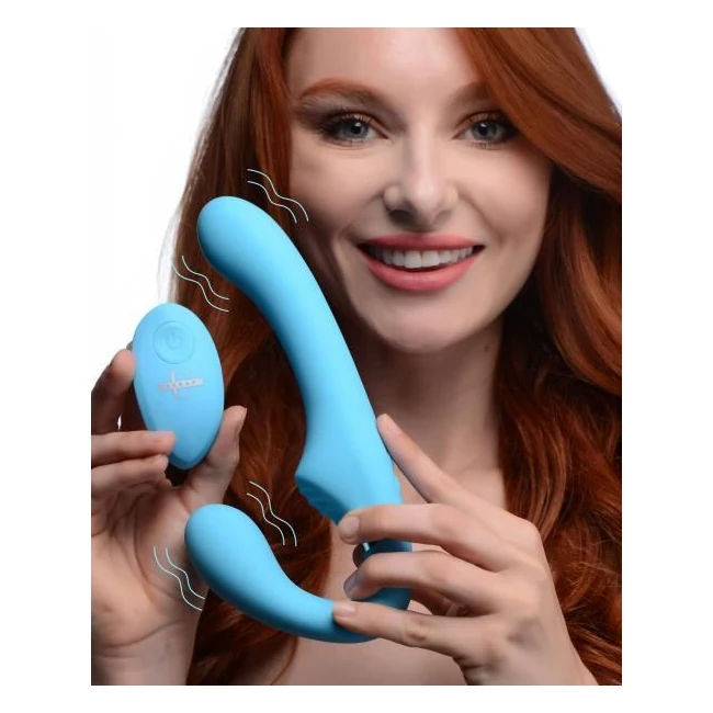 10x Vibrating Silicone Strapless Strap-on - - Shape & Texture
