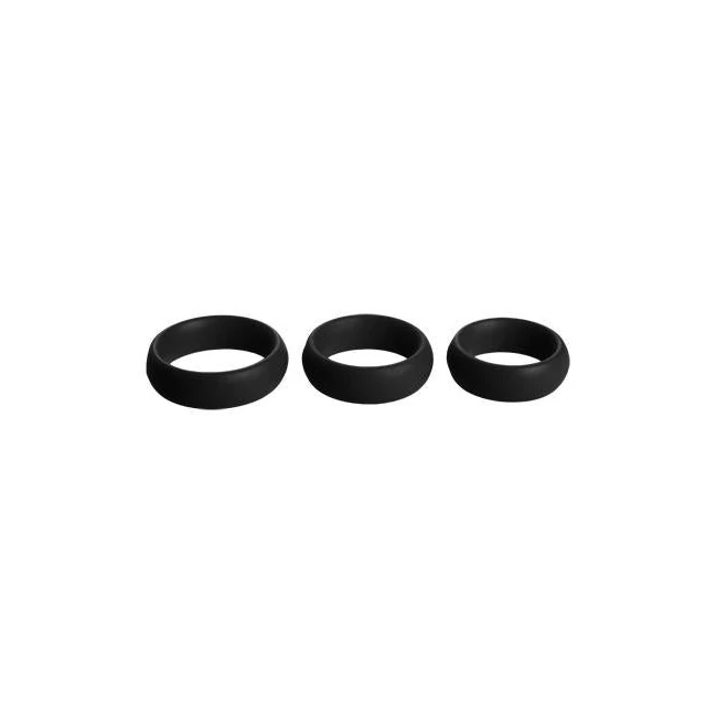 3 Piece Silicone C Ring Set - Black - Key Details