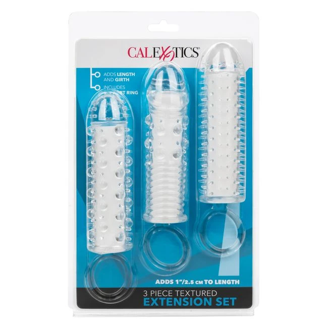 3 Piece Textured Extension Set - Grip, Control, and Enhanced Pleasure