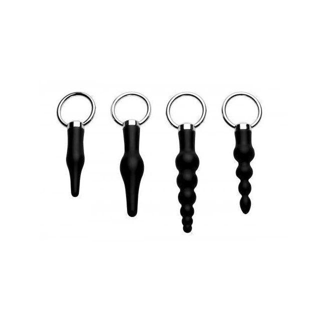 4 Piece Silicone Anal Ringed Rimmers Set Black - Material & Safety