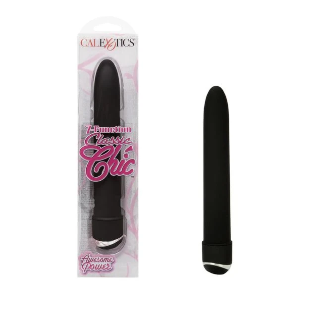 7 Function Classic Chic 6in Black - 7 Function Classic Chic 6in Black Vibrator from California Exotic Novelties