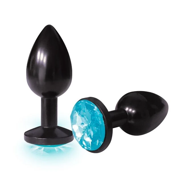 9's Silver Starter Anodized Bejeweled Steel Plug - by Icon Brands