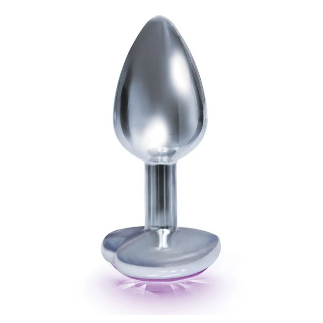 9's Silver Starter Bejeweled Steel Plug Violet - by Icon Brands