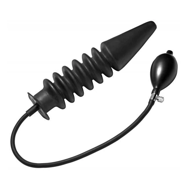 Accordion Inflatable Xl Anal Plug Black - Shape & Comfort
