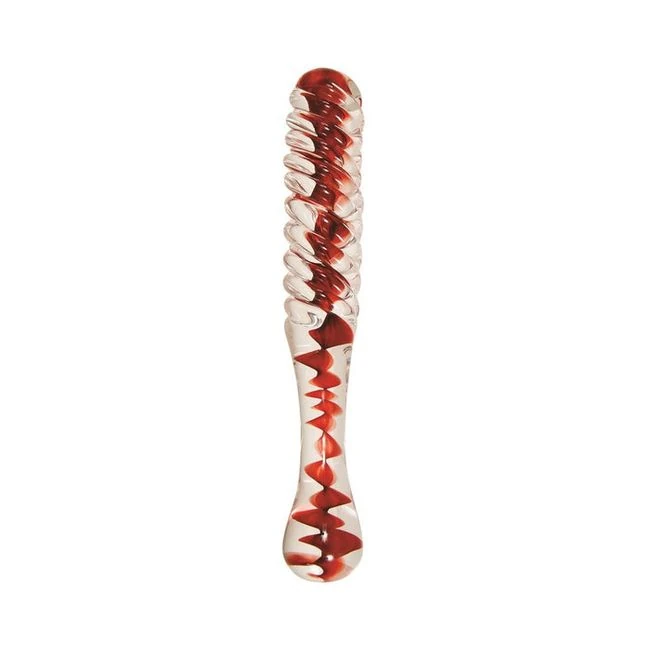 Adam & Eve Eves Sweetheart Swirl Glass Dildo - Experience the Unique Texture and Design