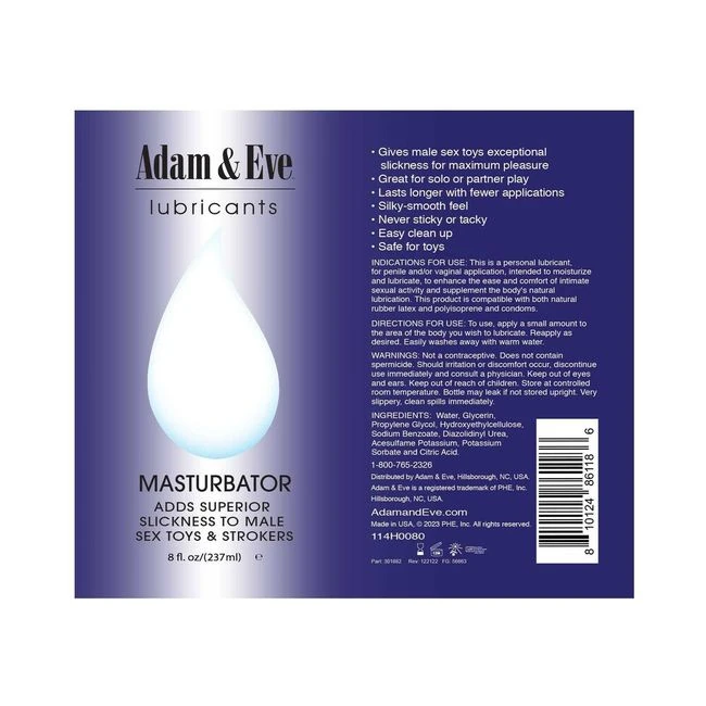 Adam & Eve Masturbator Lubricant - Grip, Control, and Ease of Use