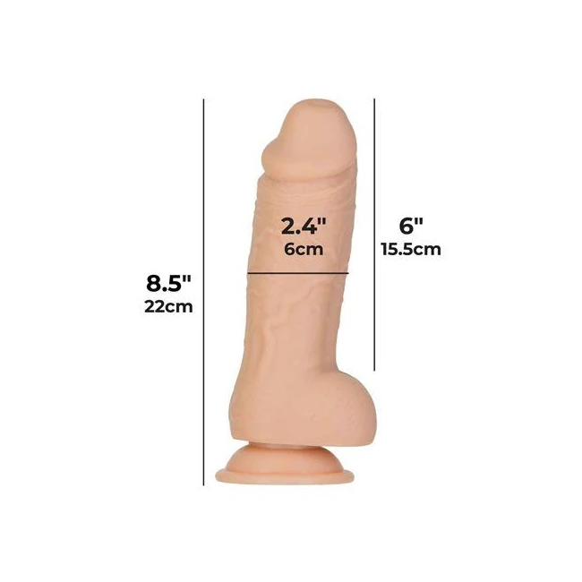 Addiction 100% Roman 8in Silicone Beige - Additional Features
