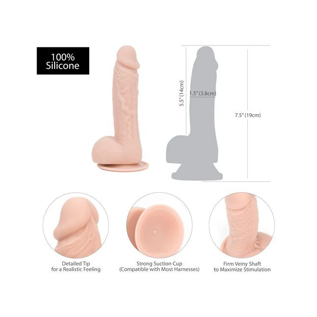 Addiction 100% Silicone Mark 7.5 Beige " - Size & Compatibility