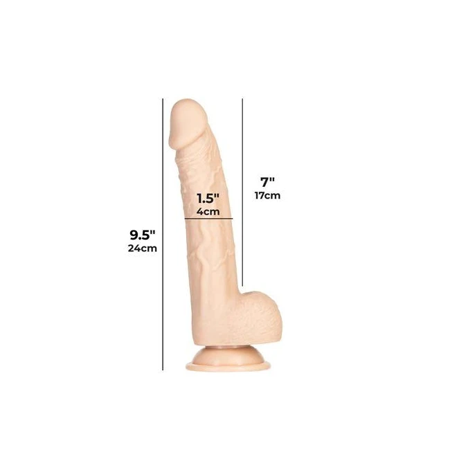Addiction 100% Tristen 9in Silicone Collection Beige - Size & Compatibility