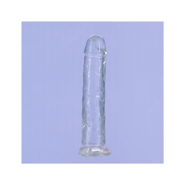 Addiction Crystal 7 Vertical Dong Clear Tpe W/ Bullet " - Experience the Crystal Clarity of the Addiction Crystal 7-Inch Vertical Dong