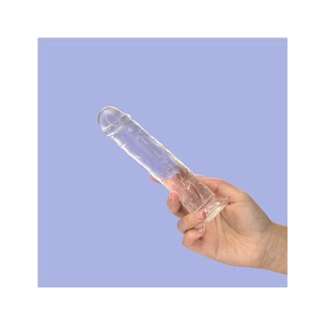 Addiction Crystal 7 Vertical Dong Clear Tpe W/ Bullet " - Physical Specifications
