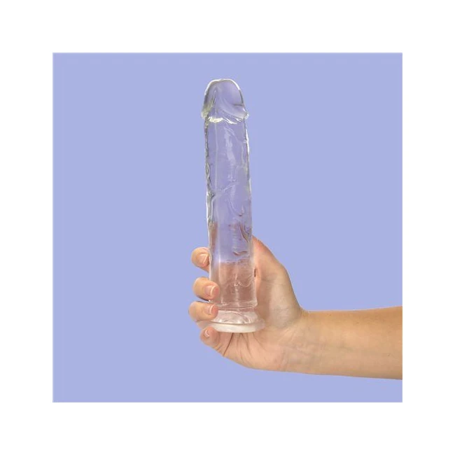 Addiction Crystal 9 Vertical Dong Clear Tpe W/ Bullet " - Key Features