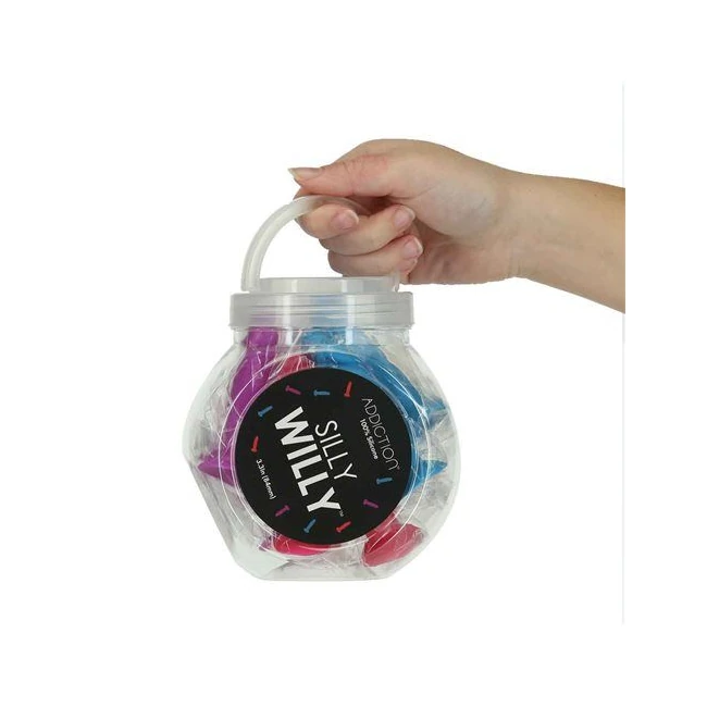 Addiction Silly Willy 3.3in Mini Dongs 12pc Display - Shape & Texture