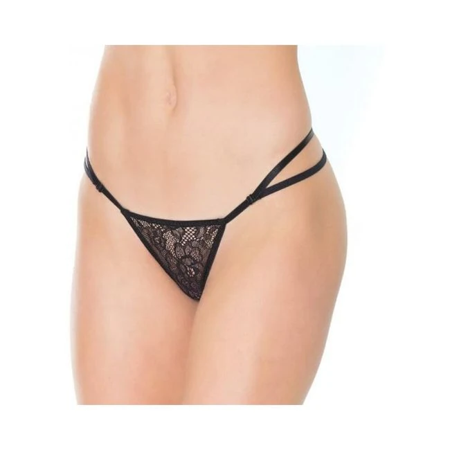 Adjustable G-string Black Hanging - Design Details