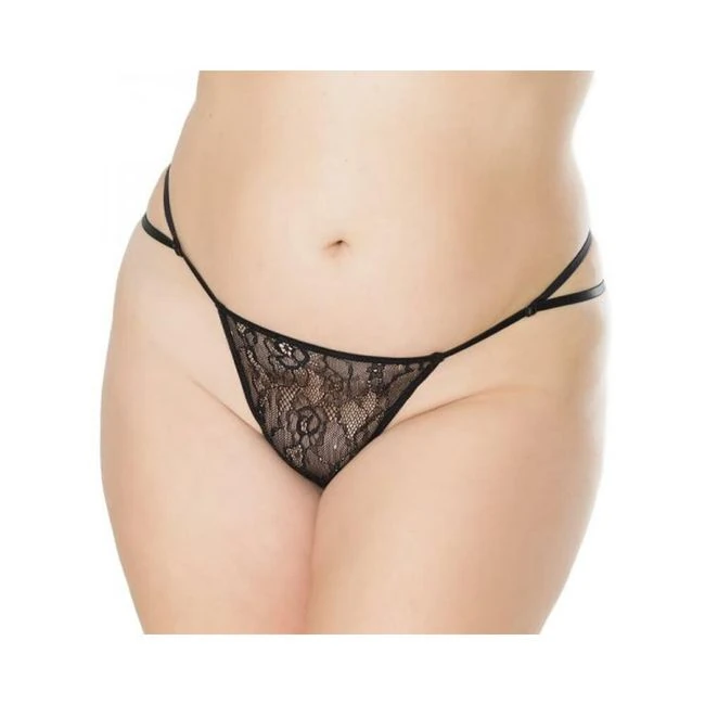 Adjustable G-string Black Hanging - Fabric & Feel