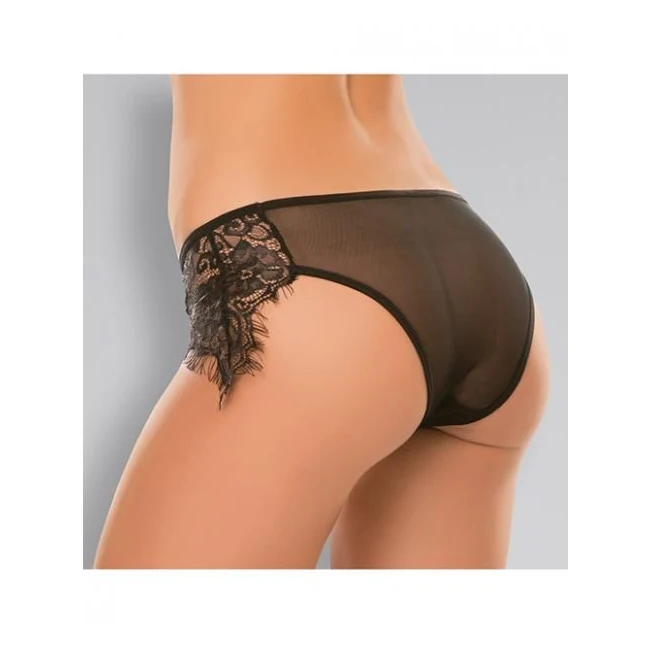 Adore Lavish & Lace Crotchless Panty Black O/s - Fit & Sizing