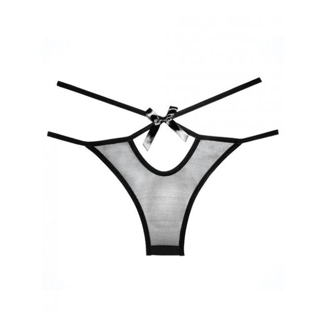 Adore Sheer Naughty Vanilla Panty Black O/s - Fabric & Feel