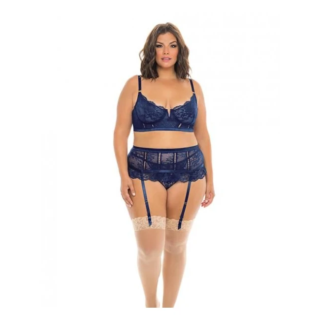 Adrienne Underwire Bra, High Waist Garterbelt & G-string Estate - Fit & Sizing