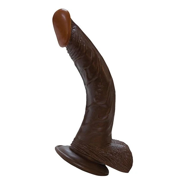Afro American Whopper 8in W/balls Brown - Shape & Texture