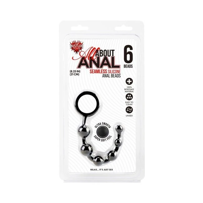 All About Anal Silicone Anal Beads 6 Balls Black - Material & Safety