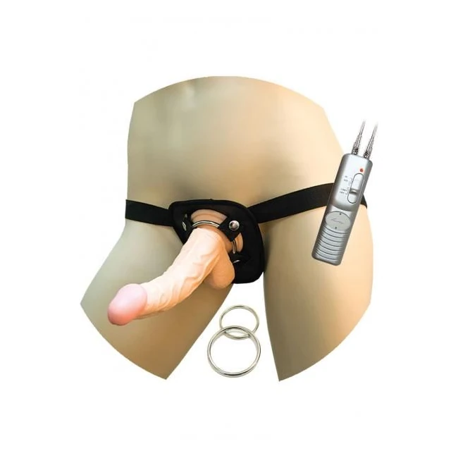 All American Dong w/ Universal Harness Flesh - Shape &amp; Texture