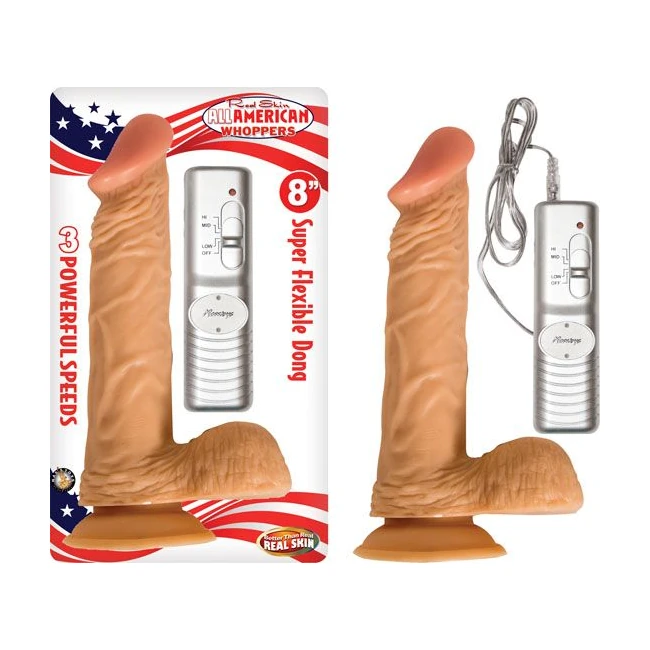 All American Whopper W/balls Vibrating 8in Flesh - How It Feels