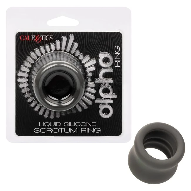 Alpha Liquid Silicone - A Dual-Ring Cock Ring With Textured Internal Channels
