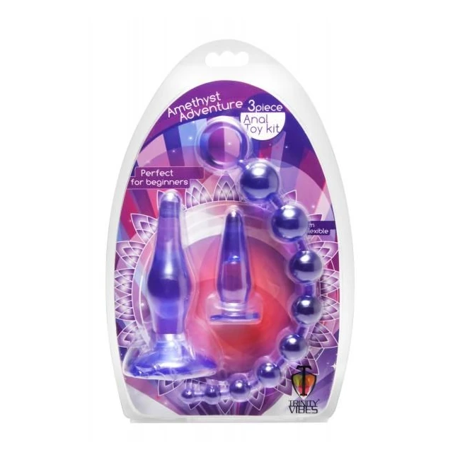 Amethyst Adventure 3 Piece Anal Toy Kit - Shape & Comfort