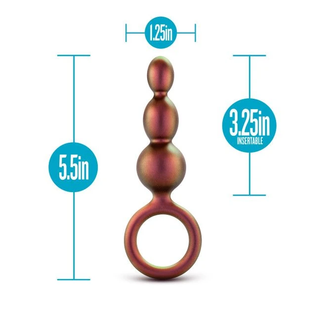 Anal Adventures Matrix Beaded Loop Plug Copper - Size and Shape