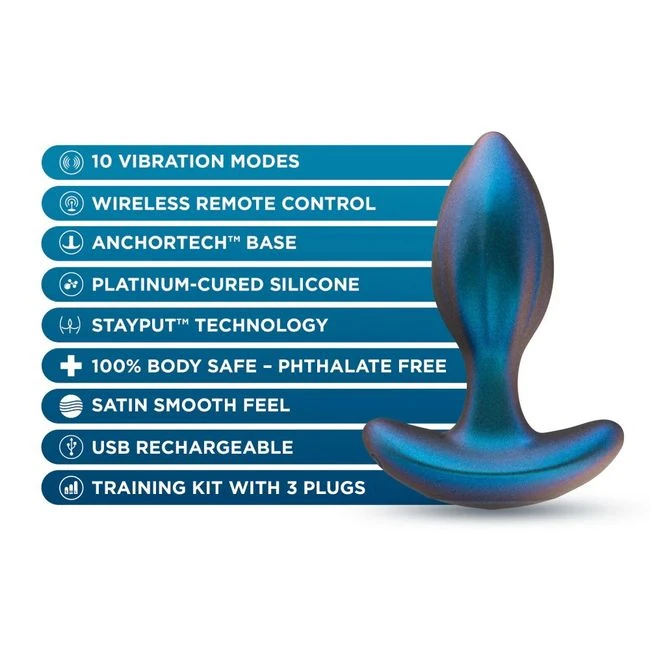 Anal Adventures Matrix Cosmos Plug Kit Lunar Blue - Three Graduated Plugs, One Lunar Blue Set