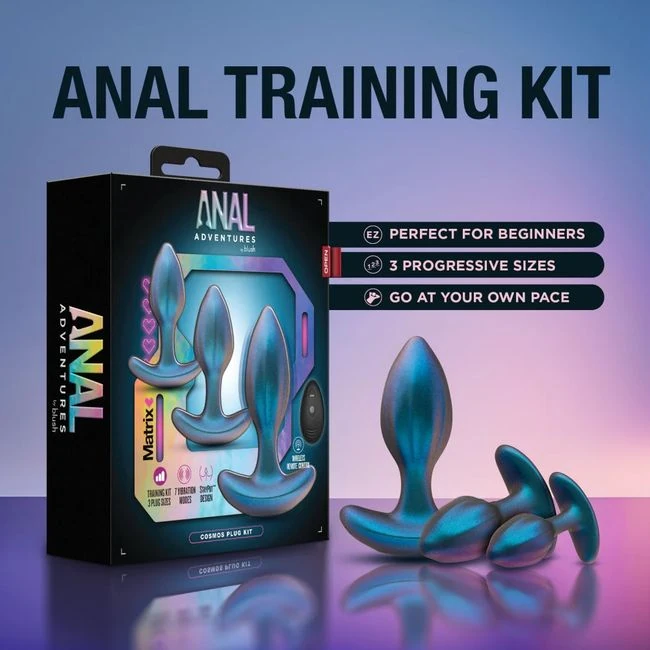 Anal Adventures Matrix Cosmos Plug Kit Lunar Blue - How the Silicone and Base Feel