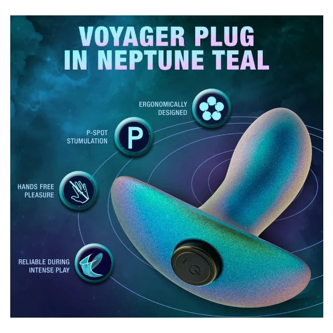 Anal Adventures Matrix Voyager Plug Neptune Teal - Vibration Modes