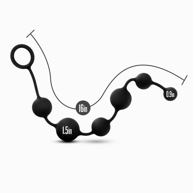 Anal Adventures Platinum Black Silicone Large Anal Beads - Material & Safety