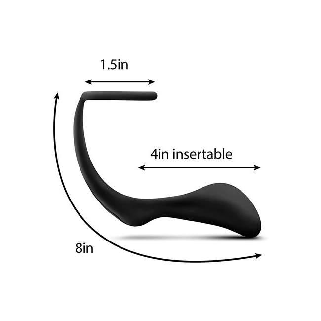 Anal Adventures Platinum Cock Ring Plug Black - Design Details