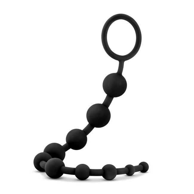 Anal Adventures Platinum Silicone 10 Anal Beads Black - Shape &amp; Comfort