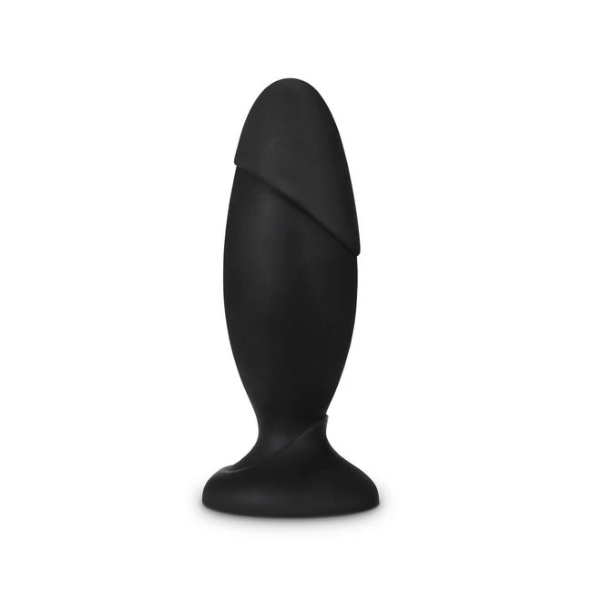 Anal Adventures Platinum Silicone Rocket Plug Black - A Girthy Silicone Rocket Plug for Fuller Anal Play