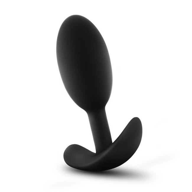 Anal Adventures Platinum - Silicone Vibra Slim Plug - Medium - Black - Shape & Comfort