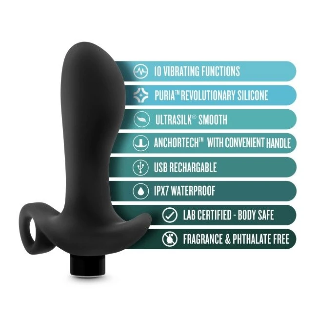 Anal Adventures Platinum Silicone Vibrating Prostate Massager - Power & Performance