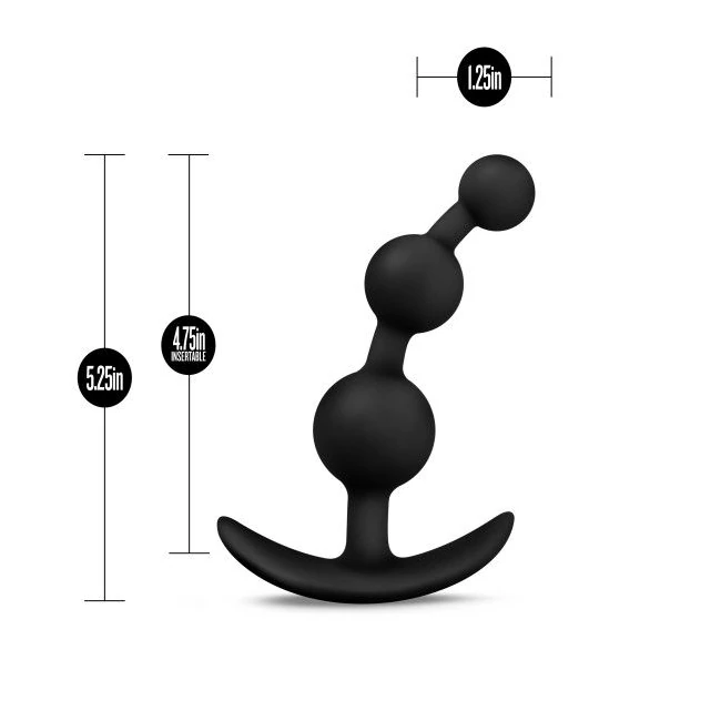 Anal Adventures Platinum Small Anal Beads Black - Material & Safety