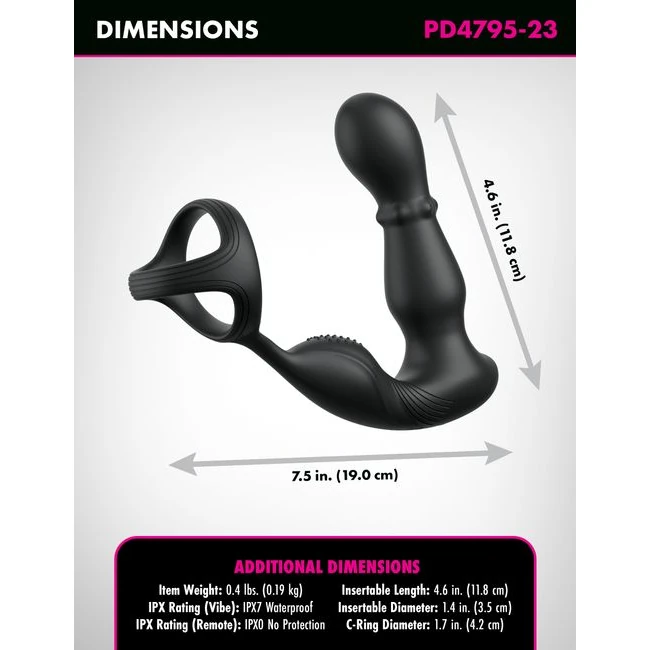 Anal Fantasy Elite Ass-gasm Slide & Glide - Black - Vibration Modes