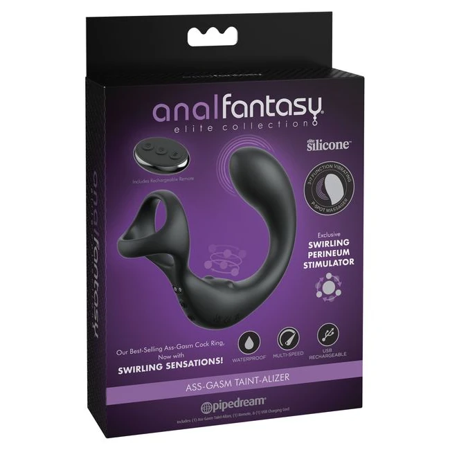 Anal Fantasy Elite Ass-gasm Taint-alizer - Black - Experience the Ultimate in Perineum and Prostate Stimulation