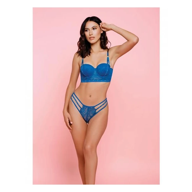 Anastasia Lace Bra & Thong Blue - Fabric & Feel