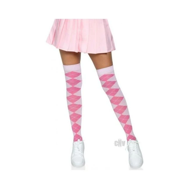 Argyle Knit Over the Knee Socks - Fabric & Feel