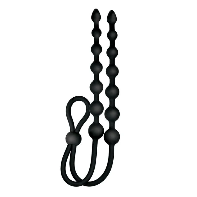 Ass-sation Dual Silicone Anal Beads Black - Shape & Comfort