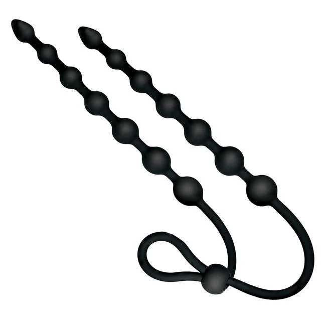 Ass-sation Dual Silicone Anal Beads Black - Graduated Sizing & Specifications