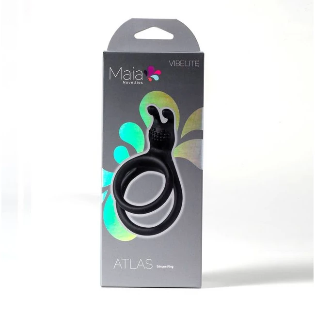 Atlas Silicone Bunny Headed Cock Ring - Antennae and Nubbed Stimulator for Partner Contact