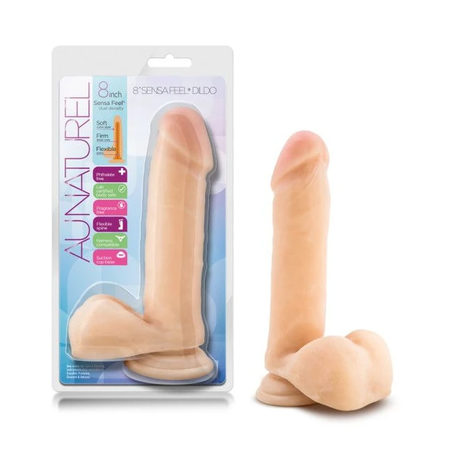Au Naturel 8 Sensa Feel Dildo - Premium TPE for a Realistic Experience