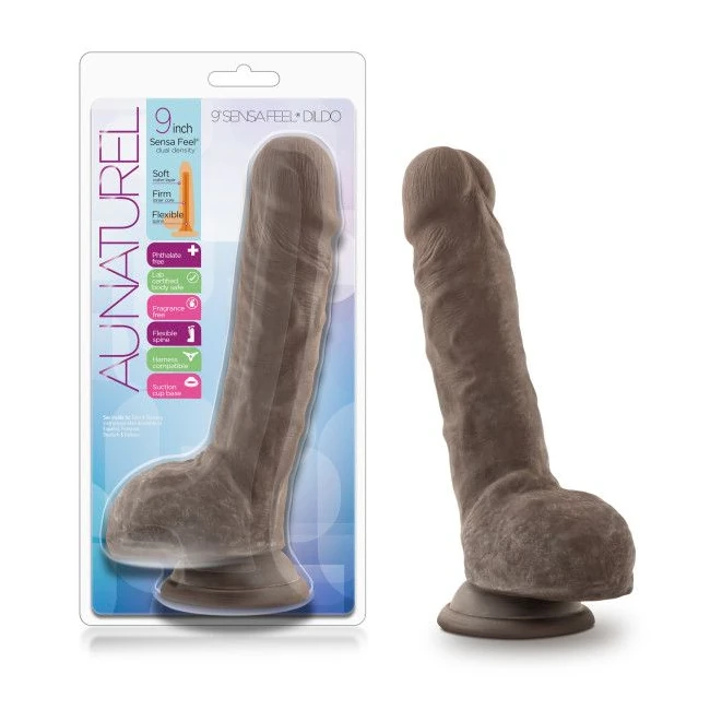 Au Naturel 9 Sensa Feel Dildo Chocolate " - Material & Feel